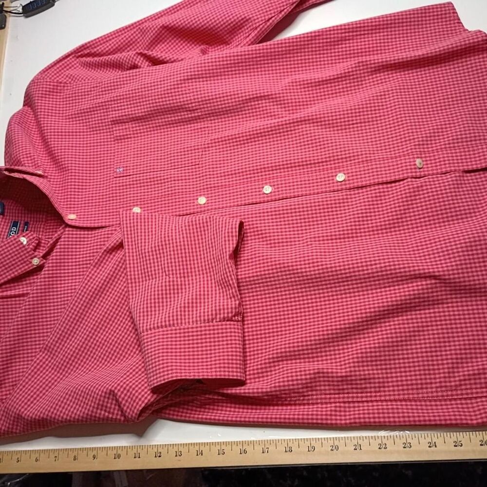 Izod Men's Pink and Red Shirt